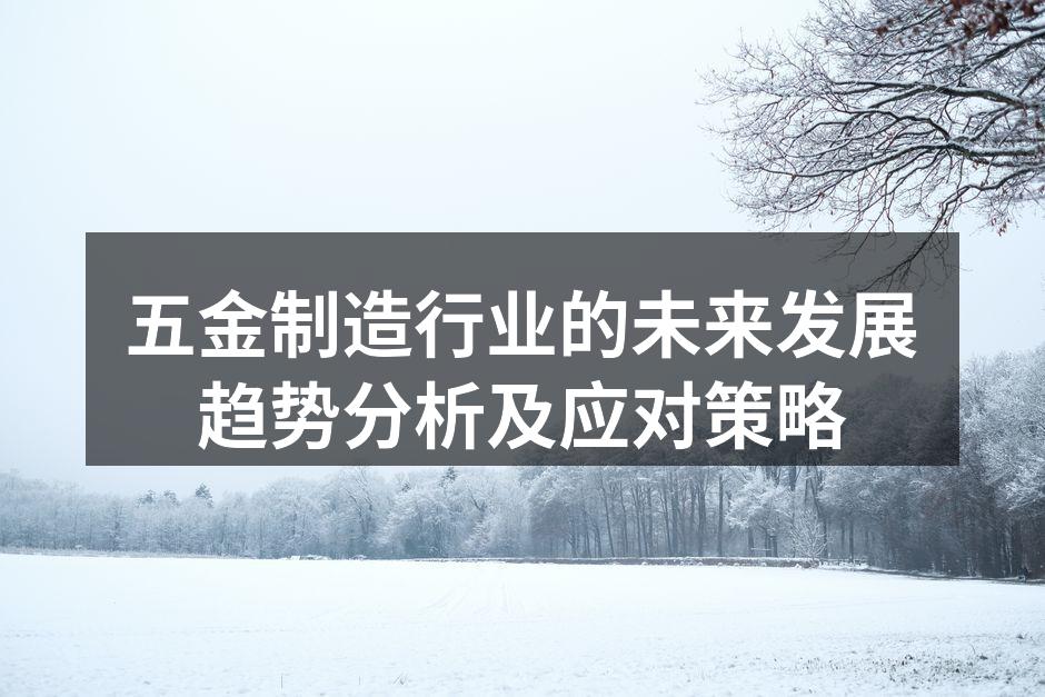 五金制造行业的未来发展趋势分析及应对策略
